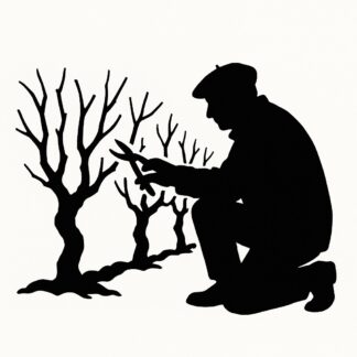 Sticker autocollant ENCORE UN AUTRE DIFFERENT tailleur de rang de ceps de vigne AVEC UN BERET BASQUE en hiver décoration decostickerstore - VF2MML