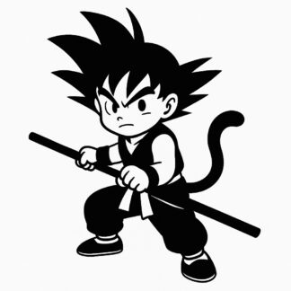 Sticker autocollant Goku petit queue de singe et bâton décoration decostickerstore - JPMJ5P