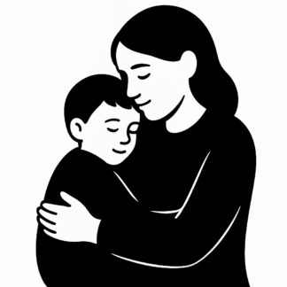 Sticker autocollant Maman fait câlin à son enfant. décoration decostickerstore - 4SYVNY