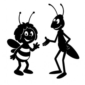 Sticker autocollant Maya l’abeille et Flip décoration decostickerstore - HN6FO6