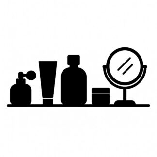 Sticker autocollant Plusieurs parfums et cosmétiques et miroir sur une même ligne décoration decostickerstore - OBG97I