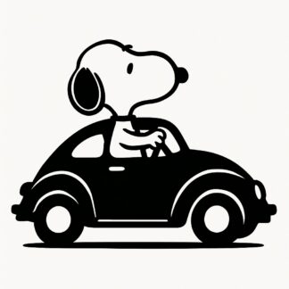 Sticker autocollant Snoopy scarabée voiture décoration decostickerstore - YSYFUT