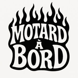 Sticker autocollant Texte flammes stylé 70’s : Motard à bord décoration decostickerstore - MK5FJE