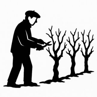 Sticker autocollant UN AUTRE tailleur de rang de 4 ceps de vigne AVEC UN BERET BASQUE en hiver décoration decostickerstore - ZCFHVD