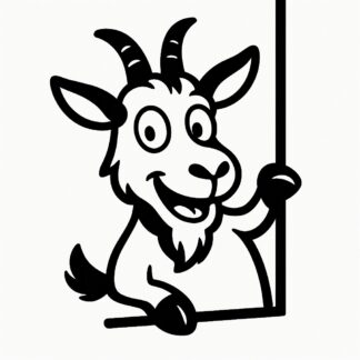 Sticker autocollant Un autocollant d'un bouc amusant sortant d'un coin. décoration decostickerstore - RYF8VP