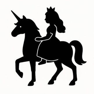 Sticker autocollant Une licorne avec une princesse décoration decostickerstore - HYR8DU