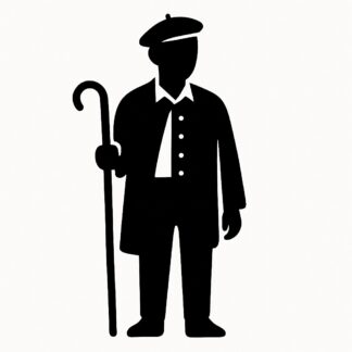 Sticker autocollant berger provençal SANS BARBE DEBOUT avec un béret et une chemise décoration decostickerstore - L3GTR8