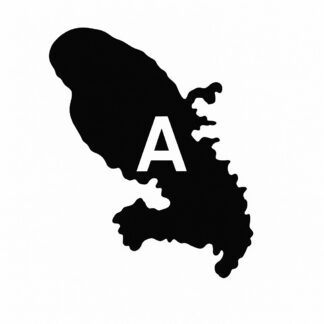 Sticker autocollant contour de la carte de la Martinique avec la lettre A au milieu décoration decostickerstore - LZRPP9