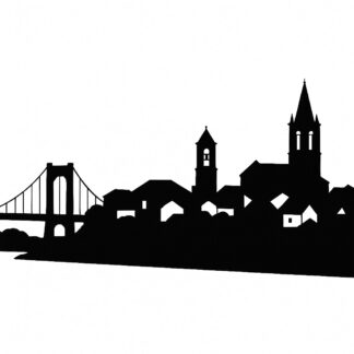 Sticker autocollant skyline du village d'ARAMON, vue côté sud décoration decostickerstore - DVXEY5