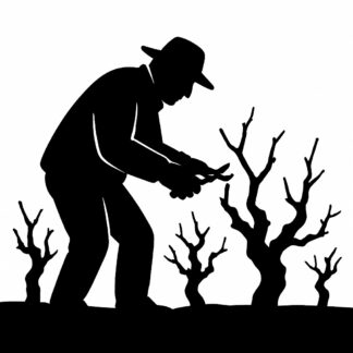 Sticker autocollant tailleur de ceps de vigne en hiver décoration decostickerstore - ML2VGA