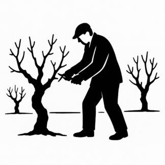Sticker autocollant tailleur de ceps de vigne en hiver décoration decostickerstore - TIHNHK