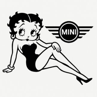 Sticker autocollant une betty boop allongée avec le logo mini décoration decostickerstore - DR6RV5