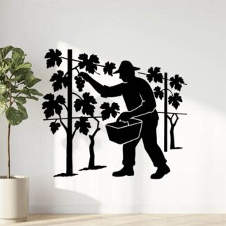 Sticker autocollant vendangueur de ceps de vignes palissées décoration decostickerstore - 6JBWM5