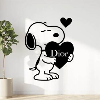 Sticker autocollant Snoopy aime Dior décoration decostickerstore - C11EEC