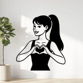 Sticker autocollant Barbie fait un cœur avec ses doigts. décoration decostickerstore - CNULQ4