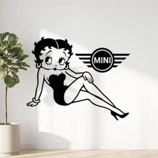 Sticker autocollant une betty boop allongée avec le logo mini décoration decostickerstore - DR6RV5