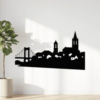 Sticker autocollant skyline du village d'ARAMON, vue côté sud décoration decostickerstore - DVXEY5