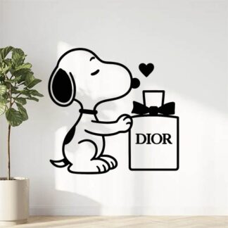 Sticker autocollant Snoopy aime Dior décoration decostickerstore - FEKCHN