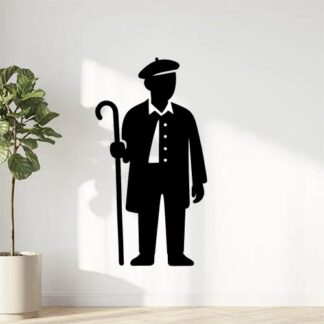 Sticker autocollant berger provençal SANS BARBE DEBOUT avec un béret et une chemise décoration decostickerstore - L3GTR8