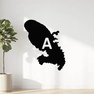 Sticker autocollant contour de la carte de la Martinique avec la lettre A au milieu décoration decostickerstore - LZRPP9