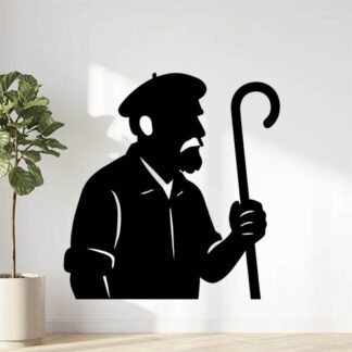 Sticker autocollant berger provençal avec un béret et une chemise décoration decostickerstore - PZVLSB