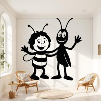 Sticker autocollant Maya l'abeille et son ami décoration decostickerstore - RHN2KV