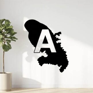Sticker autocollant Un A de jeune conducteur avec dans le contour de la Martinique décoration decostickerstore - RRNTQA