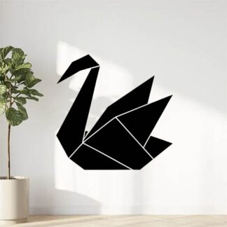 Sticker autocollant Origami cygne stylé décoration decostickerstore - VYBNDP
