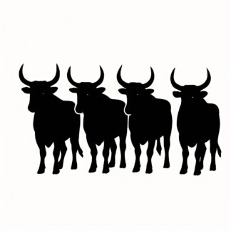 Sticker autocollant 4 taureaux camarguais décoration decostickerstore - Z2KV6P