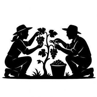 Sticker autocollant VENDANGEUSE, VENDANGEUR de ceps de vigne BAS décoration decostickerstore - JXQ5AI