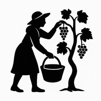 Sticker autocollant VENDANGEUSE de ceps de vigne décoration decostickerstore - JLWRFA