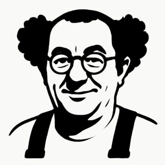 Sticker autocollant portrait coluche avec cheveux façon clown décoration decostickerstore - WPLRSI