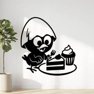 Sticker autocollant Calimero aime les gâteaux. décoration decostickerstore - 8IMGLX