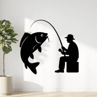 Sticker autocollant Carpe et pêcheur décoration decostickerstore - FPYRA2