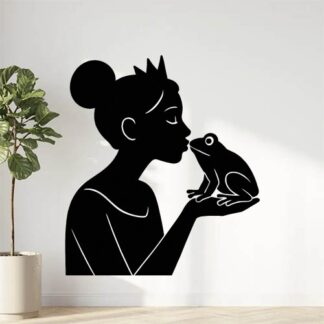 Sticker autocollant Princesse embrasse une grenouille décoration decostickerstore - SGN65Z