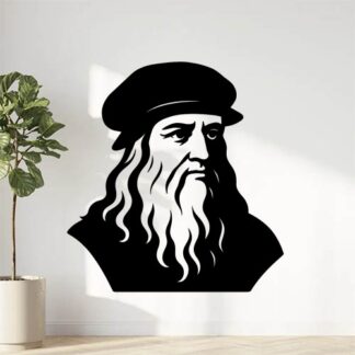 Sticker autocollant dessin stylisé léonard de vinci décoration decostickerstore - V0Z7IQ