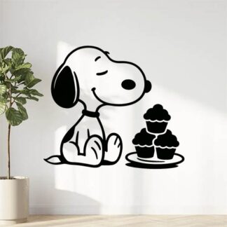 Sticker autocollant Snoopy aime les gâteaux décoration decostickerstore - XYGTNF
