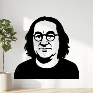 Sticker autocollant portrait coluche avec cheveux longs décoration decostickerstore - Y9HSH5