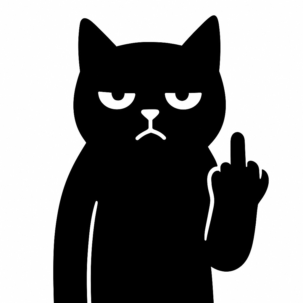 Sticker autocollant chat blasé entier montre le doigt majeur avec sa main droite décoration decostickerstore – NGIWVB