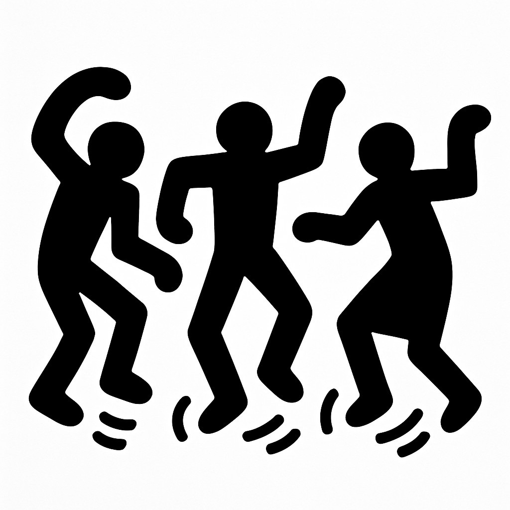 Sticker autocollant danseurs dans le style Keith Haring décoration decostickerstore – PP0XRK