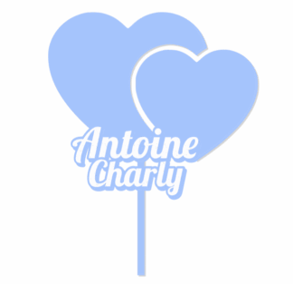 3D topper cake doubles cœurs